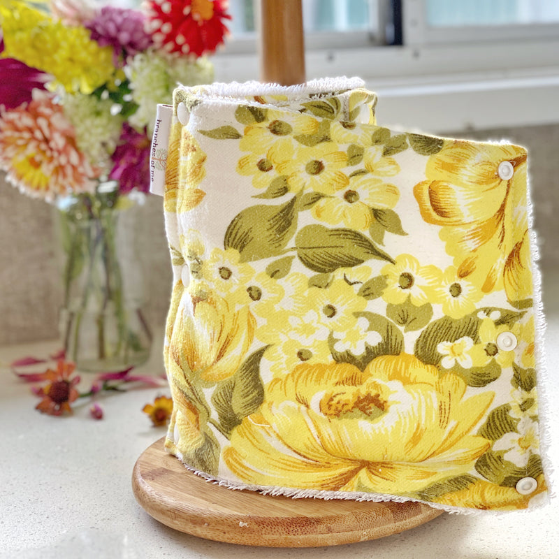 Vintage Yellow Garden Non-Paper Towel Roll | Unpaper Towels