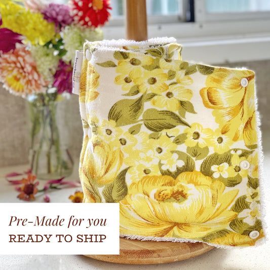 Premade Vintage Yellow Blossom Non Paper Towel ~ Ready To Ship