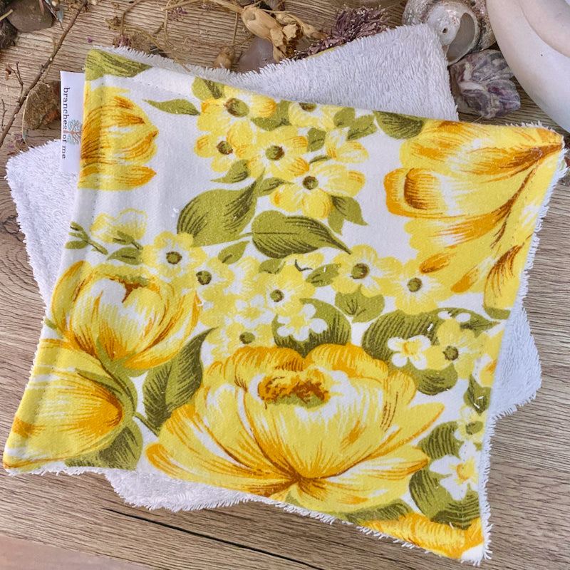 Vintage Yellow Garden Non-Paper Towel Roll | Unpaper Towels
