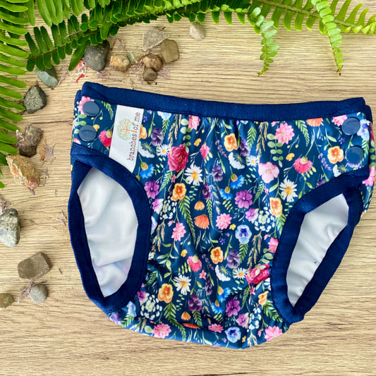 Navy Daisy Handmade Reusable Swim Nappy