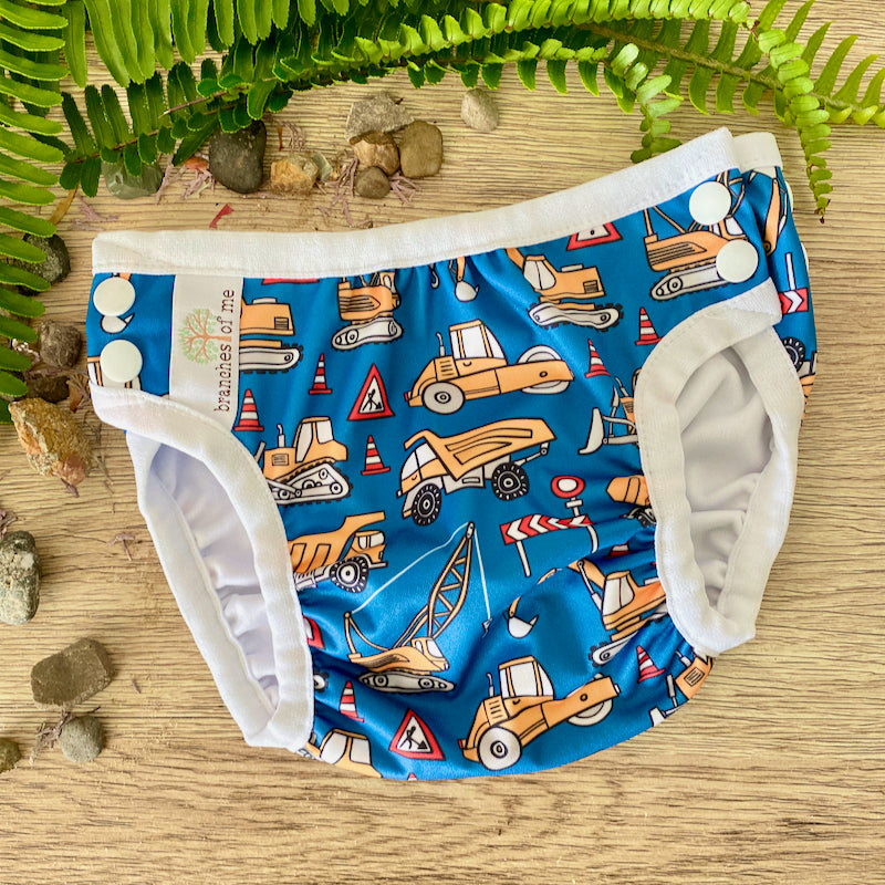 Construction Zone Handmade Reusable Swim Nappy