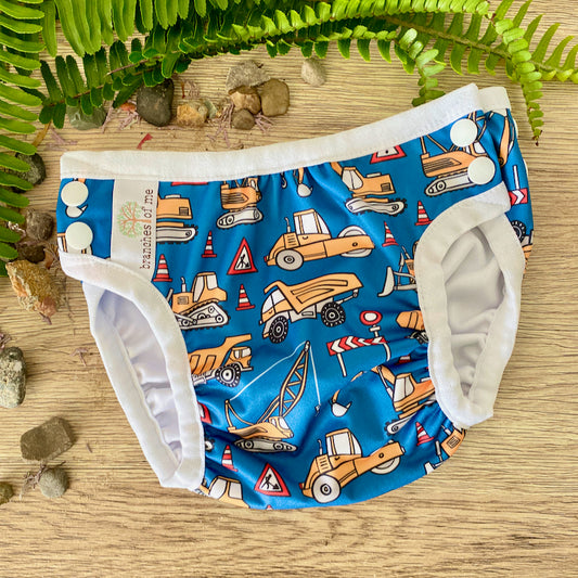Construction Zone Handmade Reusable Swim Nappy