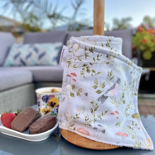 Mushrooms & bird life Non-Paper Towel Roll | Unpaper Towels