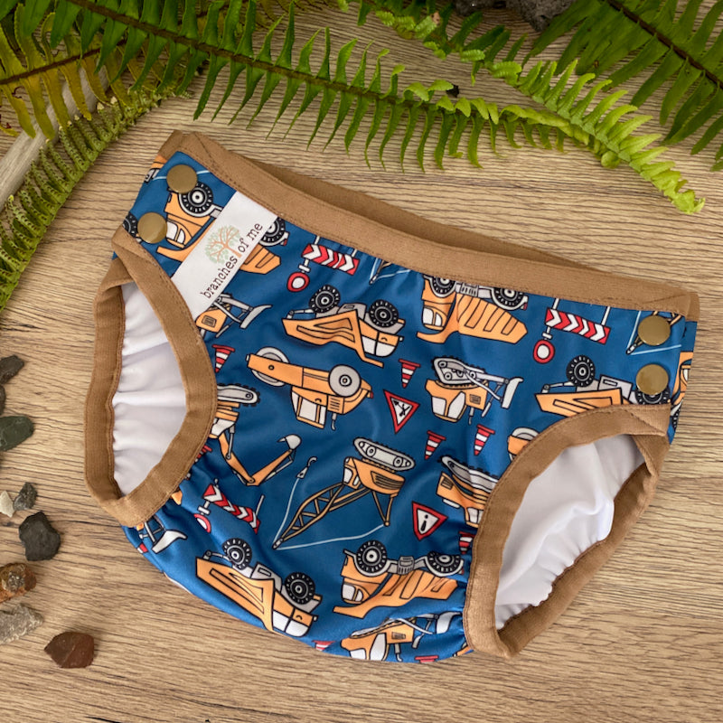 Construction Zone Handmade Reusable Swim Nappy