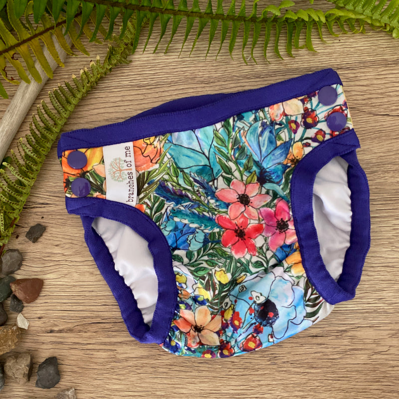 Spring Flowers Handmade Reusable Swim Nappy