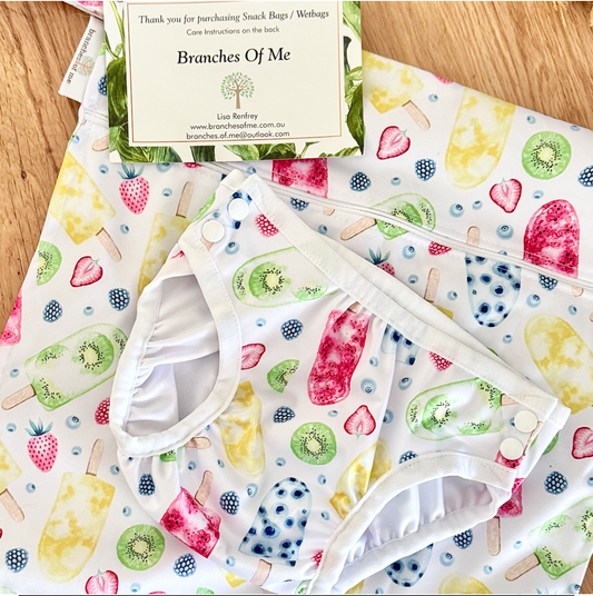 Ice Blocks Washable Handmade Snack/Wet Bag