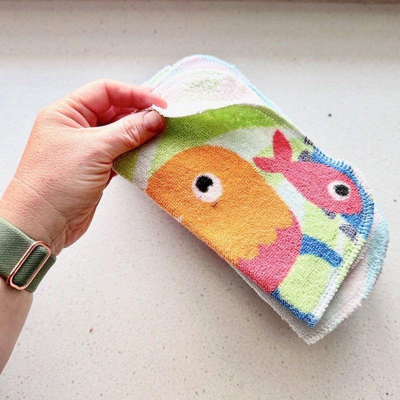 1ply Washable Towelling Wetwipes | Face Wipes Pre made & Ready to ship