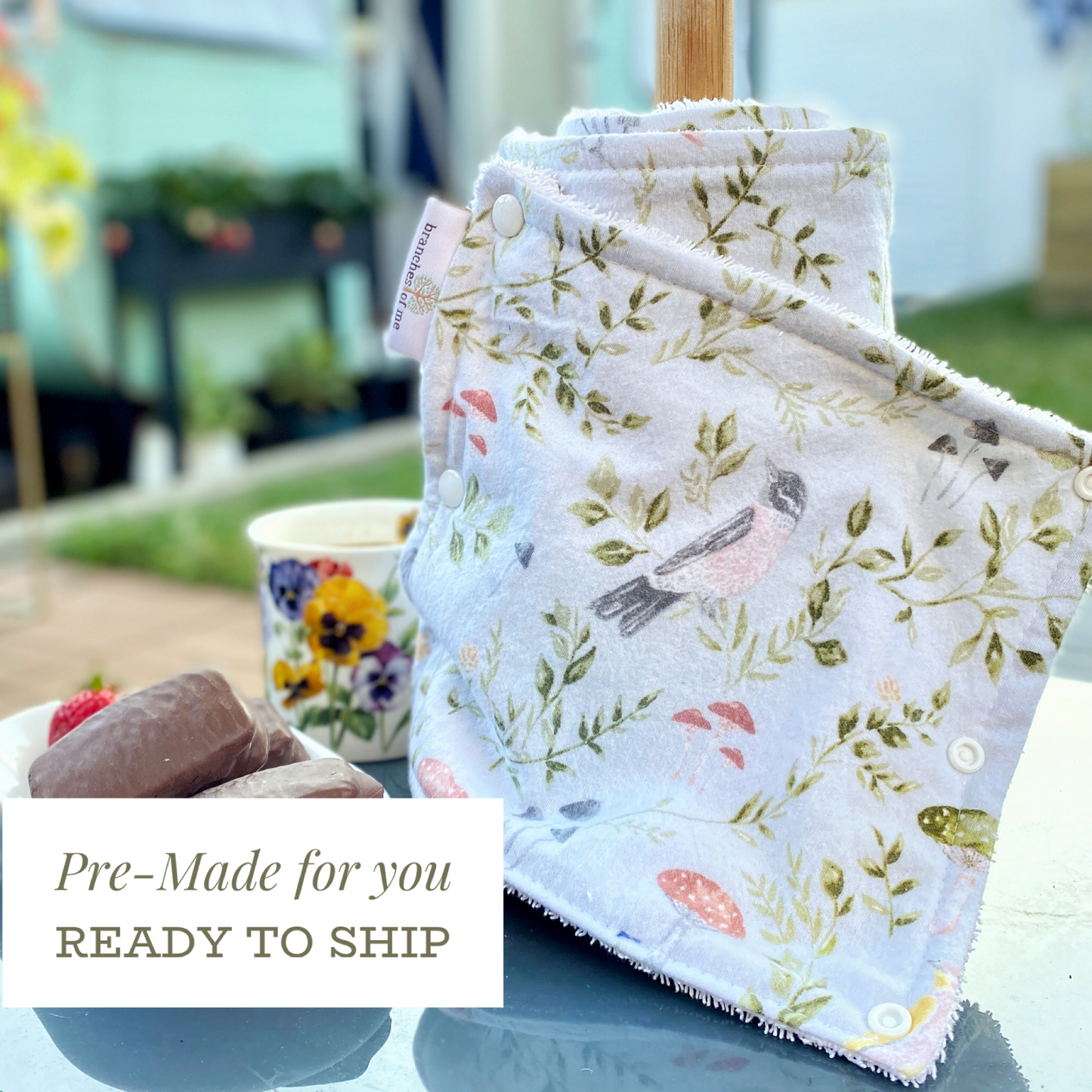 Premade Mushrooms & bird life Butterfly's Non Paper Towel ~ Ready To Ship