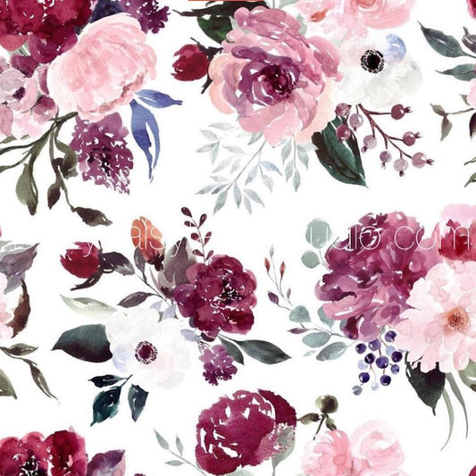 Maroon Rose Washable Handmade Snack/Wet Bag