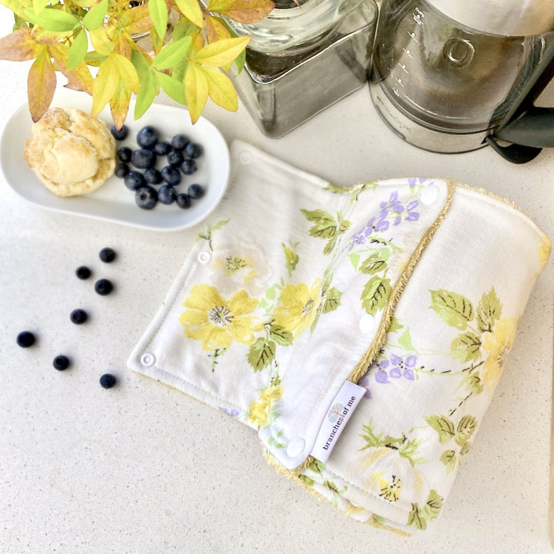 non paper towel roll with blueberries and scone