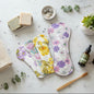 Set of floral-vintage-patterned pads on abathroom bench top