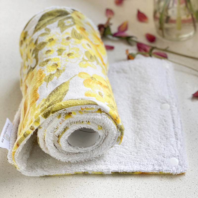 Vintage Yellow Garden Non Paper Towel Roll Unpaper Towels