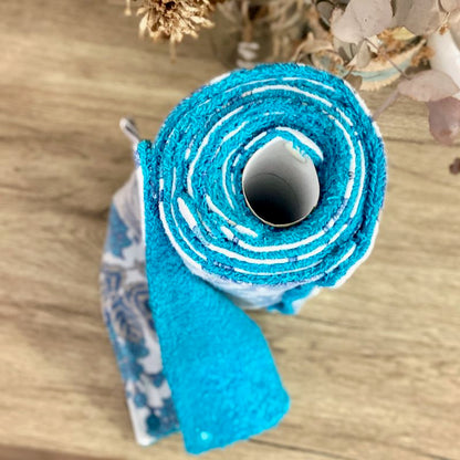 Premade Vintage Blue Non Paper Towel/ turquoise towel ~ Ready To Ship