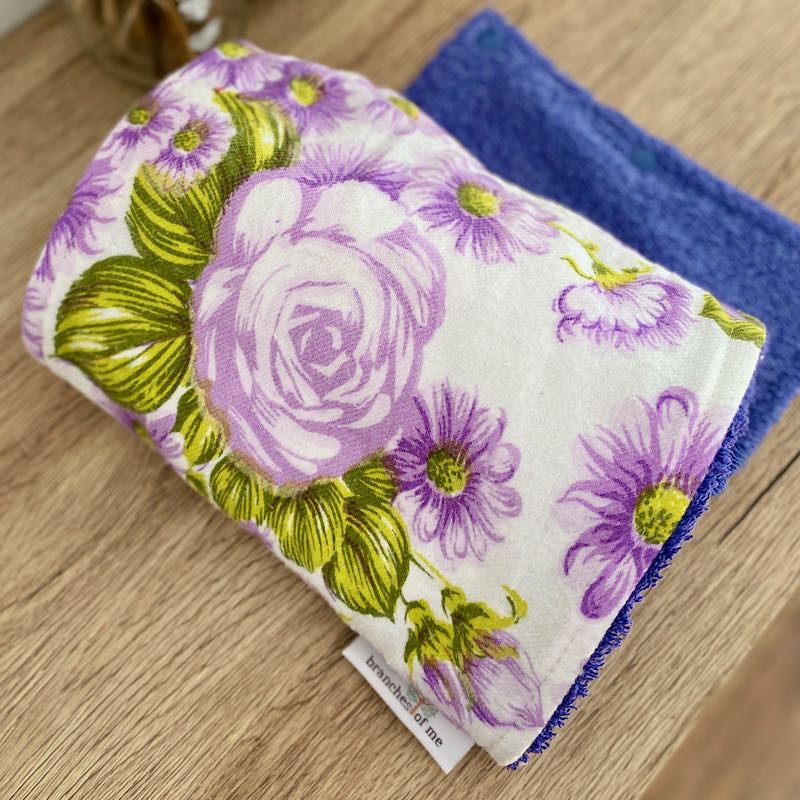 Vintage Purple Daisy Non-Paper Towel Roll | Unpaper Towels