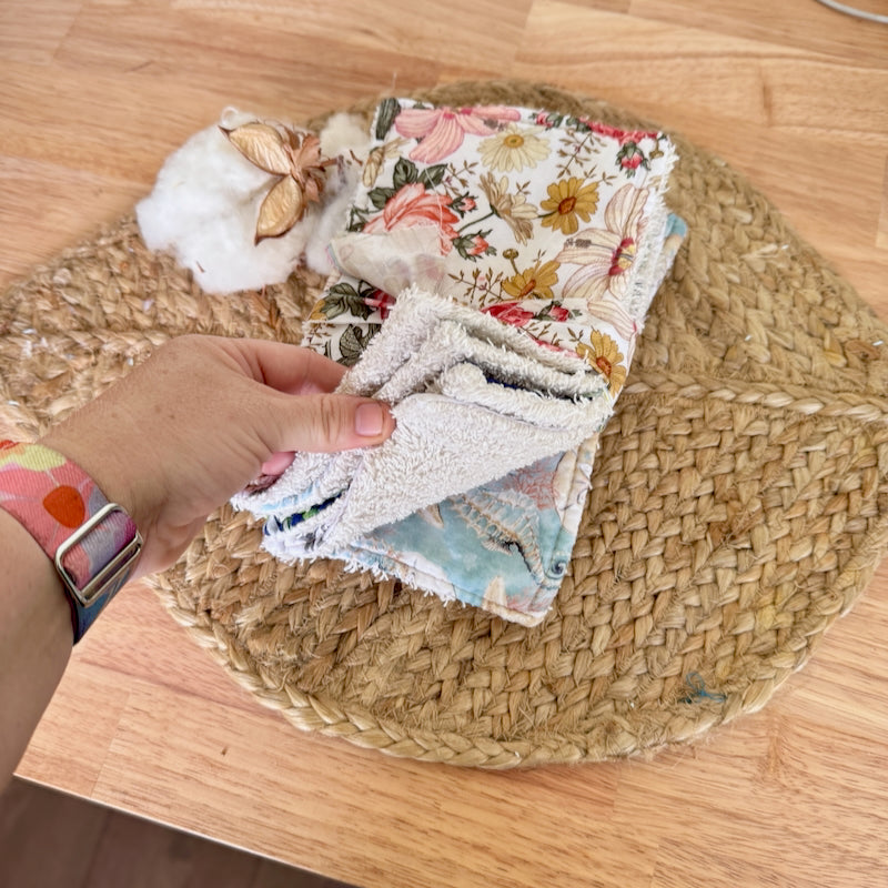 Pre-made set of 6 cloth wipes ~ Ready To Ship