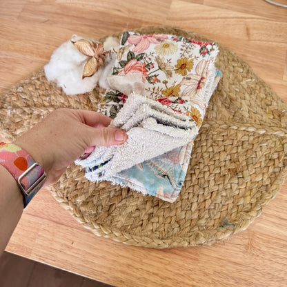 Pre-made set of 6 cloth wipes ~ Ready To Ship