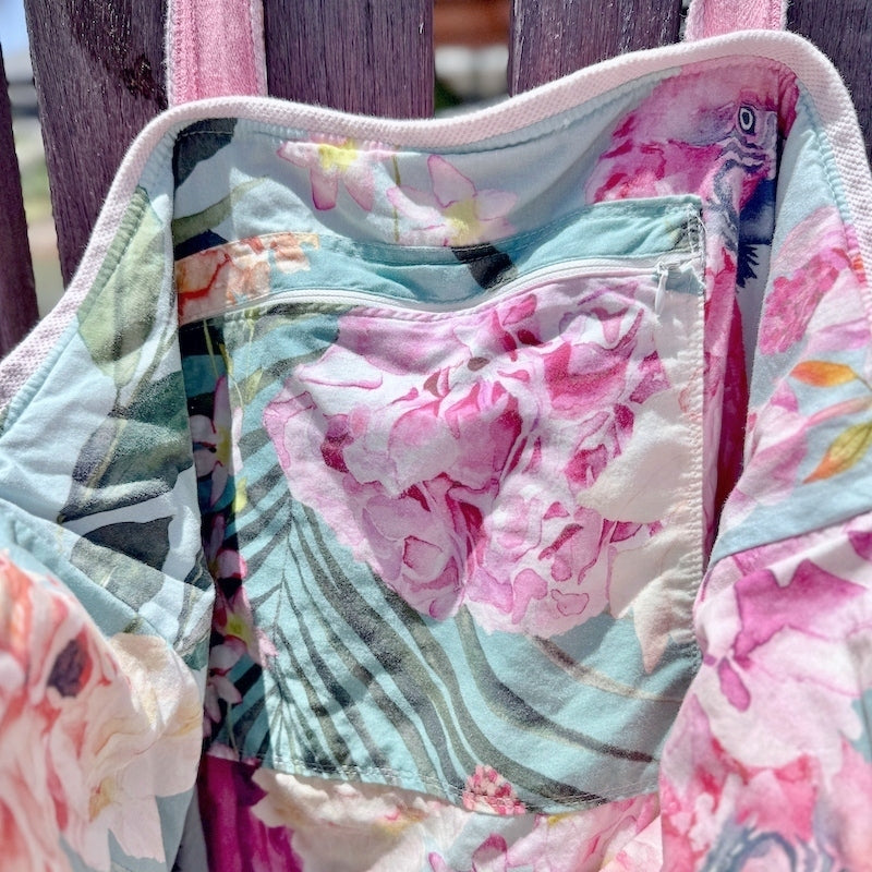 Upcycled Towelling Beach Bags ~ Pretty In Pink ~