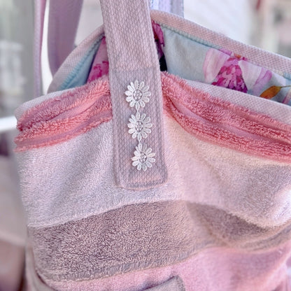Upcycled Towelling Beach Bags ~ Pretty In Pink ~