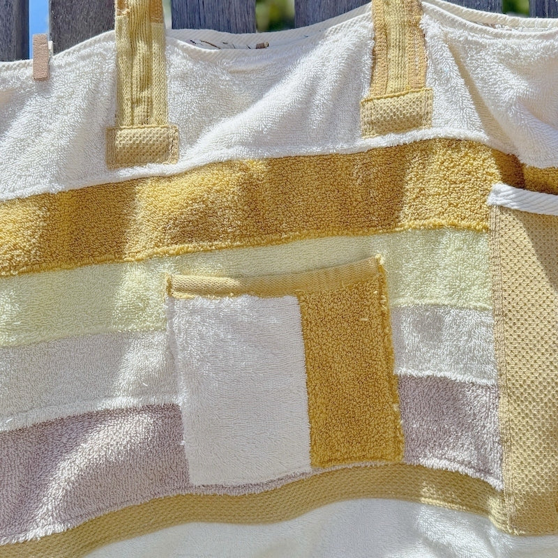 Upcycled Towelling Beach Bags ~ Sunny Yellows