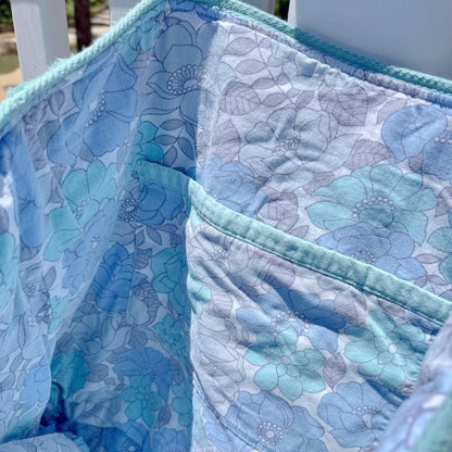 Upcycled Towelling Beach Bags ~ Aqua Blues ~