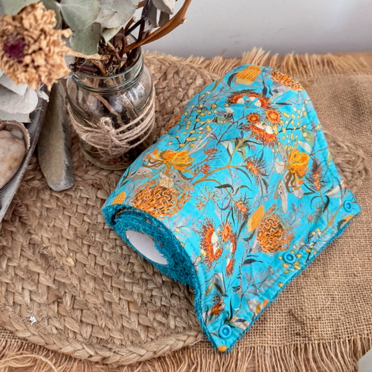 Turquoise Blossoms Non-Paper Towel Roll | Unpaper Towels