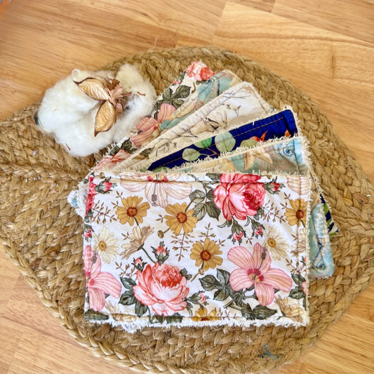 Pre-made set of 6 cloth wipes ~ Ready To Ship