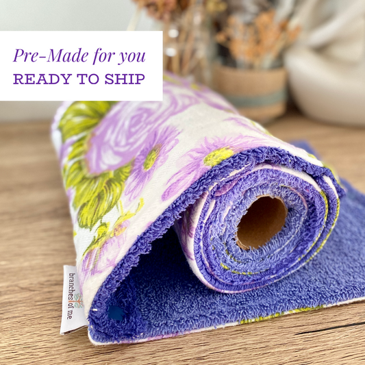Premade Vintage Purple daisy Non Paper Towel ~ Ready To Ship