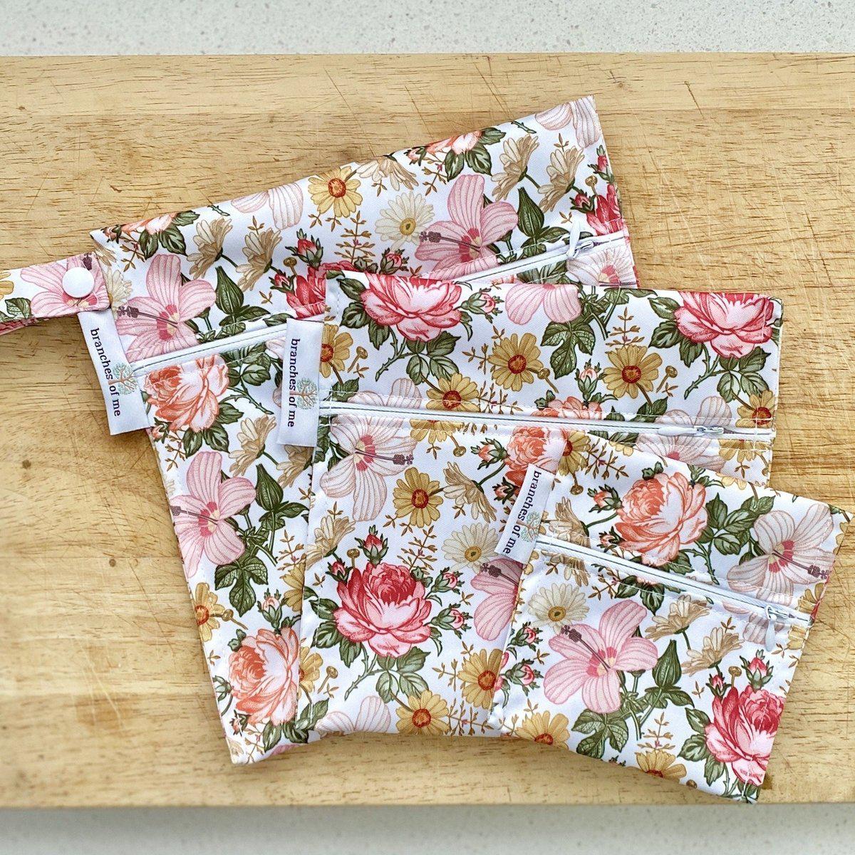 Vintage Flowers Snack/Wet Bag